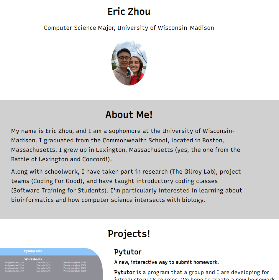 Personal Website Preview