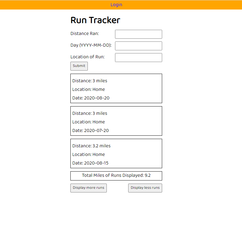 RunTracker Project